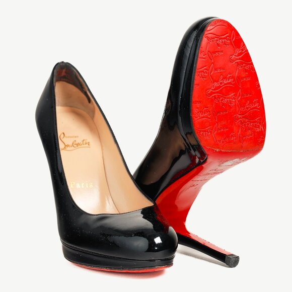 Christian Louboutin New Simple 110 Black Patent Leather Pumps - Picture 4 of 8